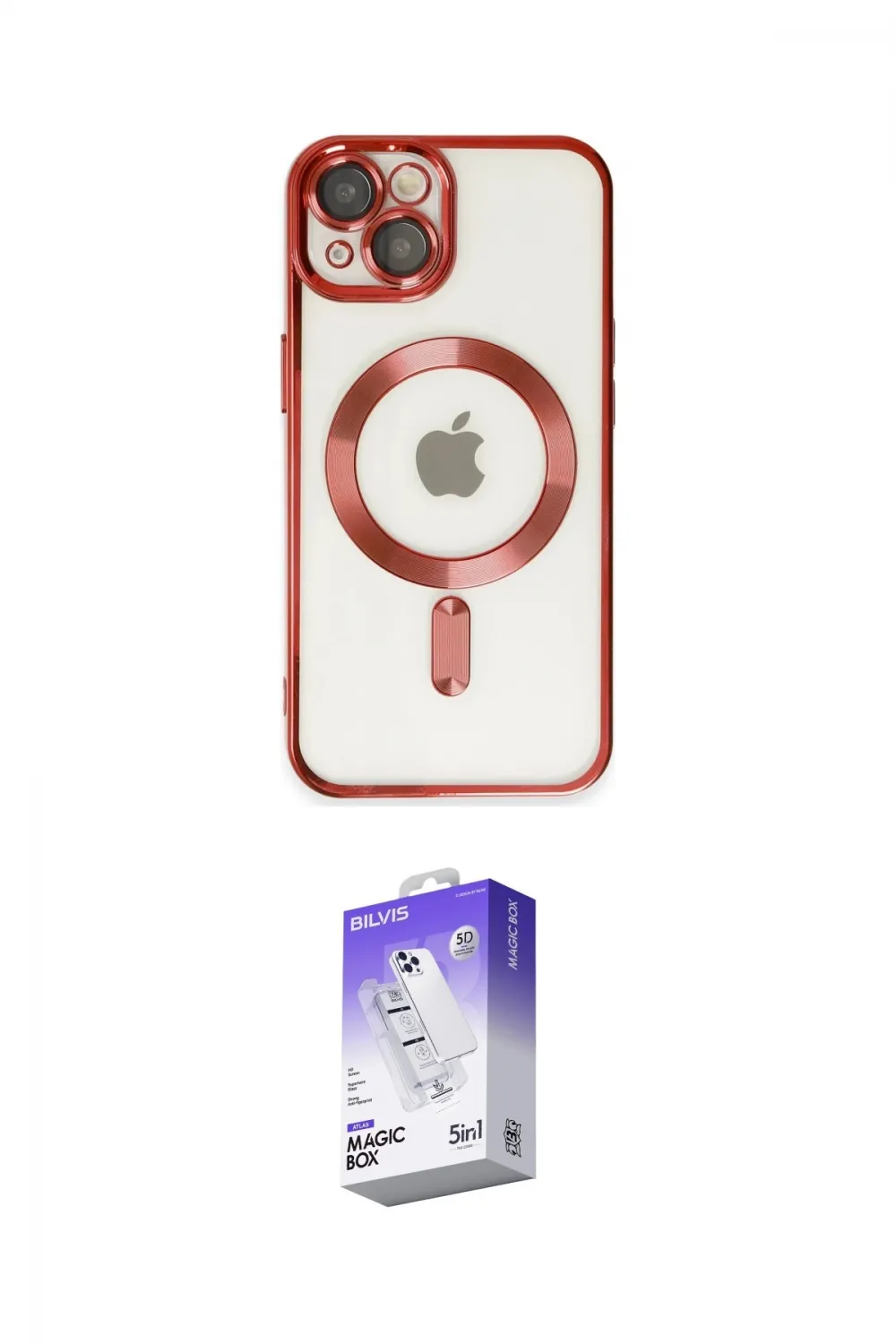 ieg™ iPhone 14 Kılıf Nova Işık Özel Seri - Siyah Bilvis 5in1 3D Magic Cam Ekran Koruyucu