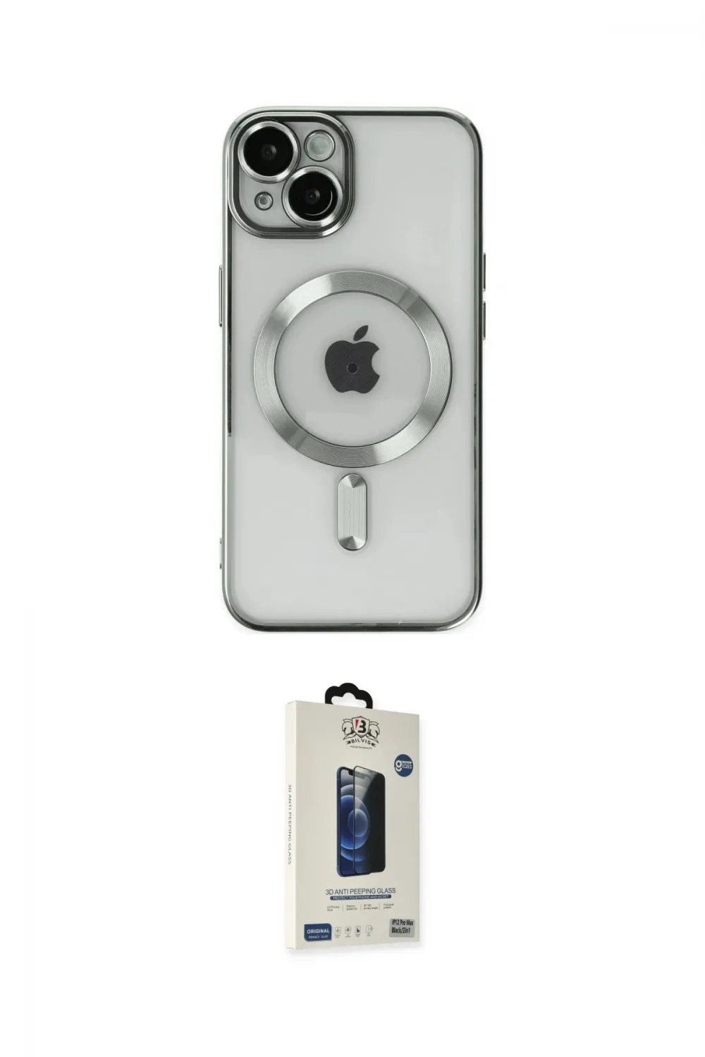 ieg™ iPhone 14 Kılıf Nova Işık Özel Seri - Siyah Bilvis Hayalet Cam Ekran Koruyucu