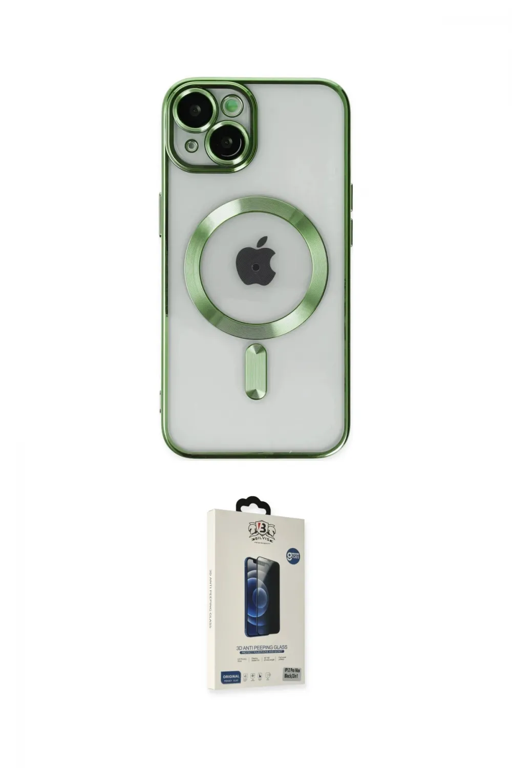 ieg™ iPhone 14 Kılıf Nova Işık Özel Seri - Siyah Bilvis Hayalet Cam Ekran Koruyucu