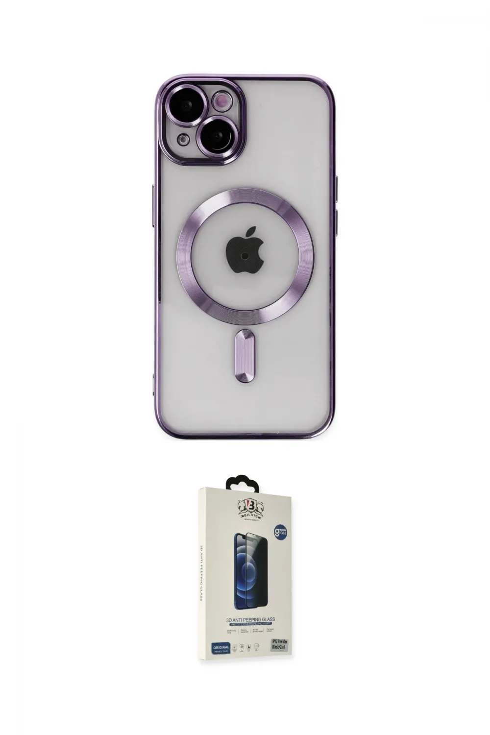 ieg™ iPhone 14 Kılıf Nova Işık Özel Seri - Siyah Bilvis Hayalet Cam Ekran Koruyucu