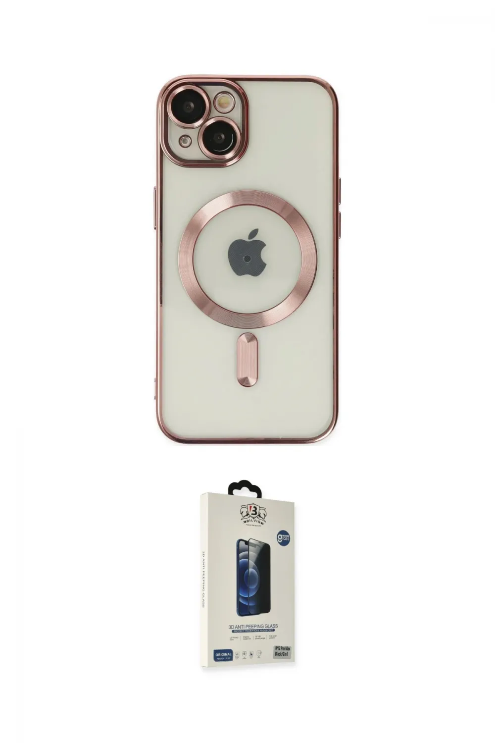 ieg™ iPhone 14 Kılıf Nova Işık Özel Seri - Siyah Bilvis Hayalet Cam Ekran Koruyucu