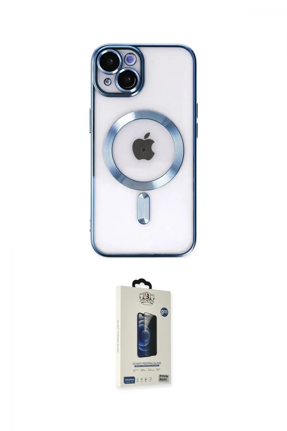 ieg™ iPhone 14 Kılıf Nova Işık Özel Seri - Siyah Bilvis Hayalet Cam Ekran Koruyucu