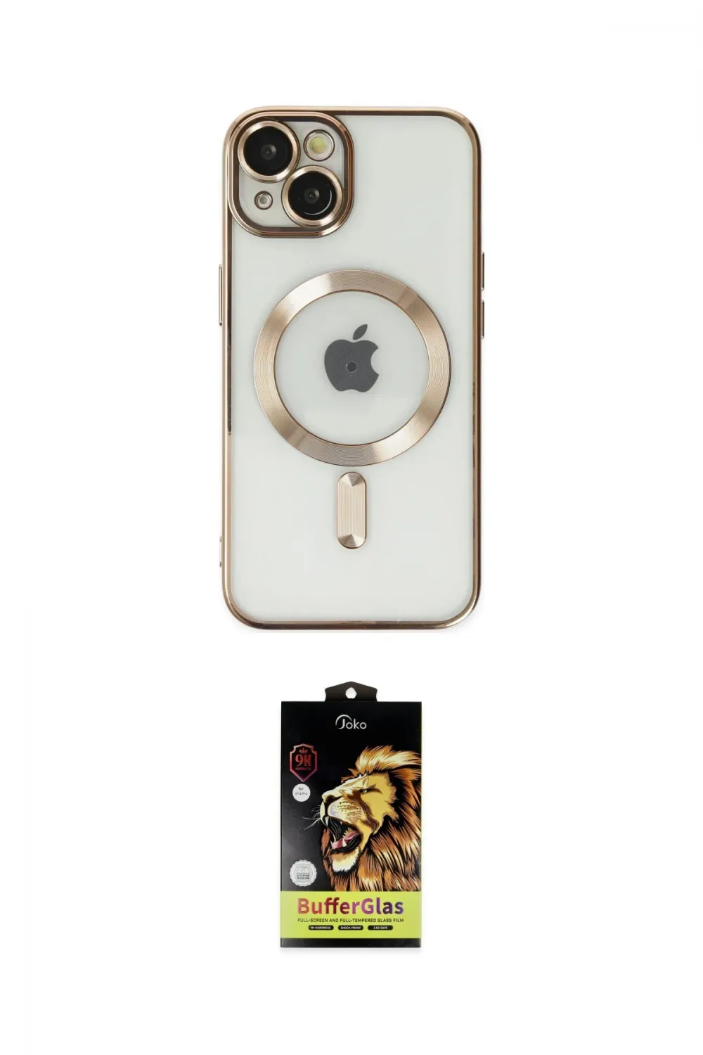 ieg™ iPhone 14 Kılıf Nova Işık Özel Seri - Siyah Buffer Cam Ekran Koruyucu