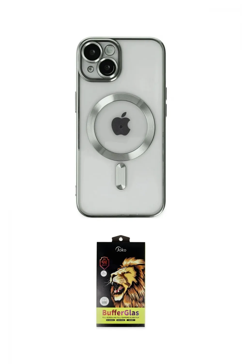 ieg™ iPhone 14 Kılıf Nova Işık Özel Seri - Siyah Buffer Cam Ekran Koruyucu