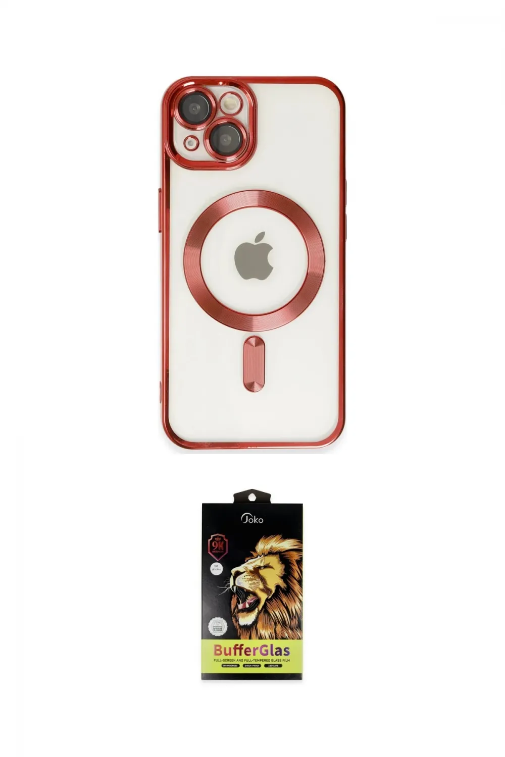ieg™ iPhone 14 Kılıf Nova Işık Özel Seri - Siyah Buffer Cam Ekran Koruyucu