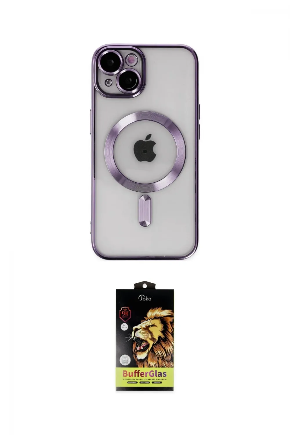 ieg™ iPhone 14 Kılıf Nova Işık Özel Seri - Siyah Buffer Cam Ekran Koruyucu