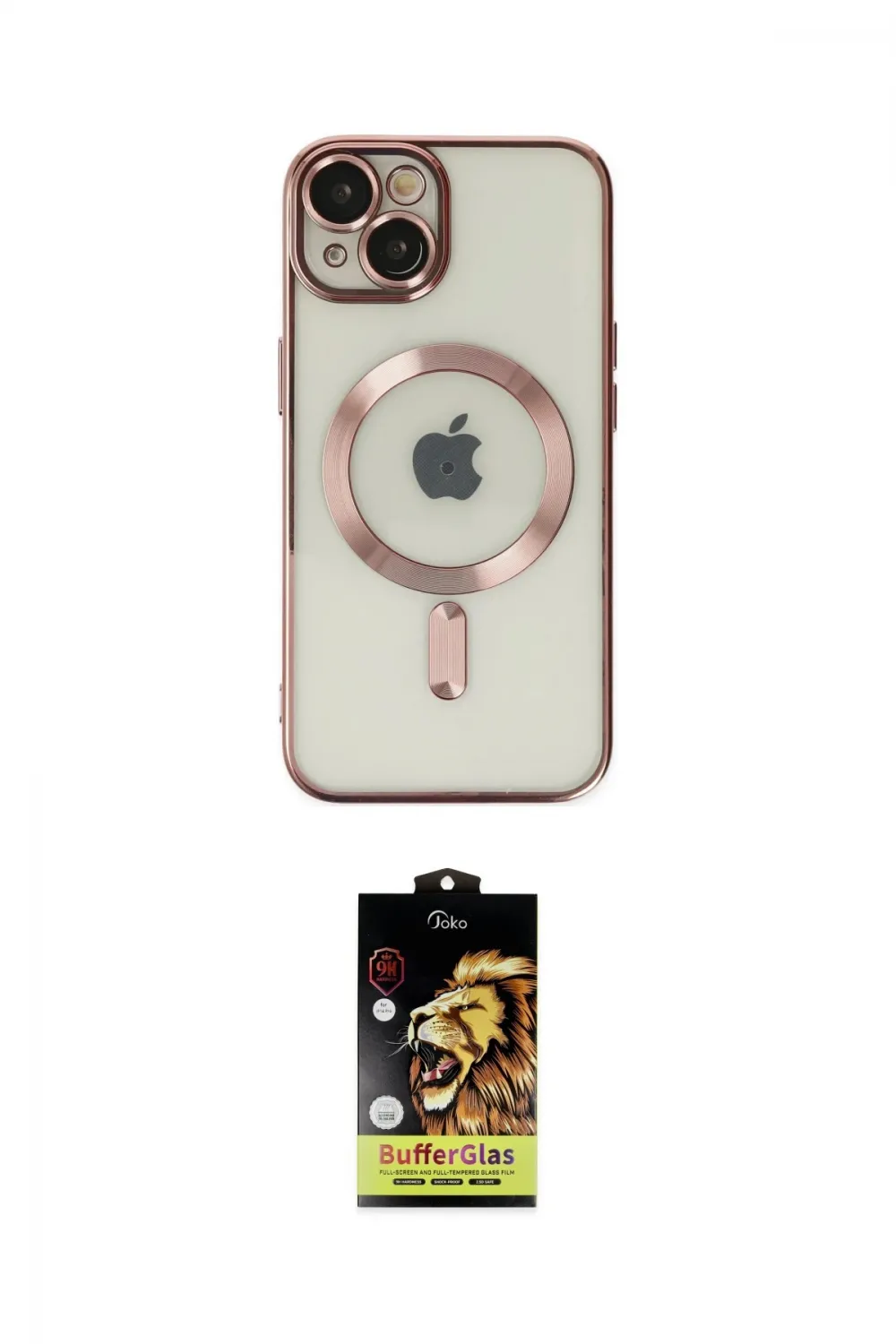 ieg™ iPhone 14 Kılıf Nova Işık Özel Seri - Siyah Buffer Cam Ekran Koruyucu