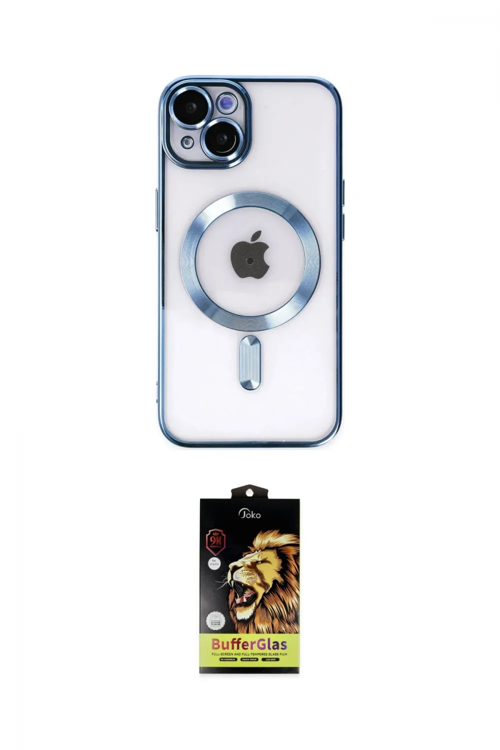 ieg™ iPhone 14 Kılıf Nova Işık Özel Seri - Siyah Buffer Cam Ekran Koruyucu