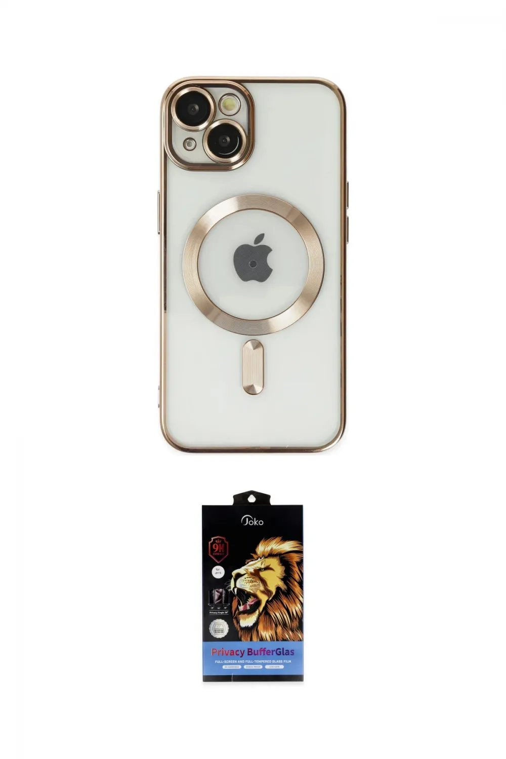 ieg™ iPhone 14 Kılıf Nova Işık Özel Seri - Siyah Buffer Hayalet Cam Ekran Koruyucu
