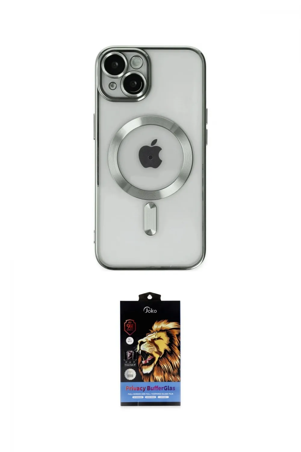 ieg™ iPhone 14 Kılıf Nova Işık Özel Seri - Siyah Buffer Hayalet Cam Ekran Koruyucu