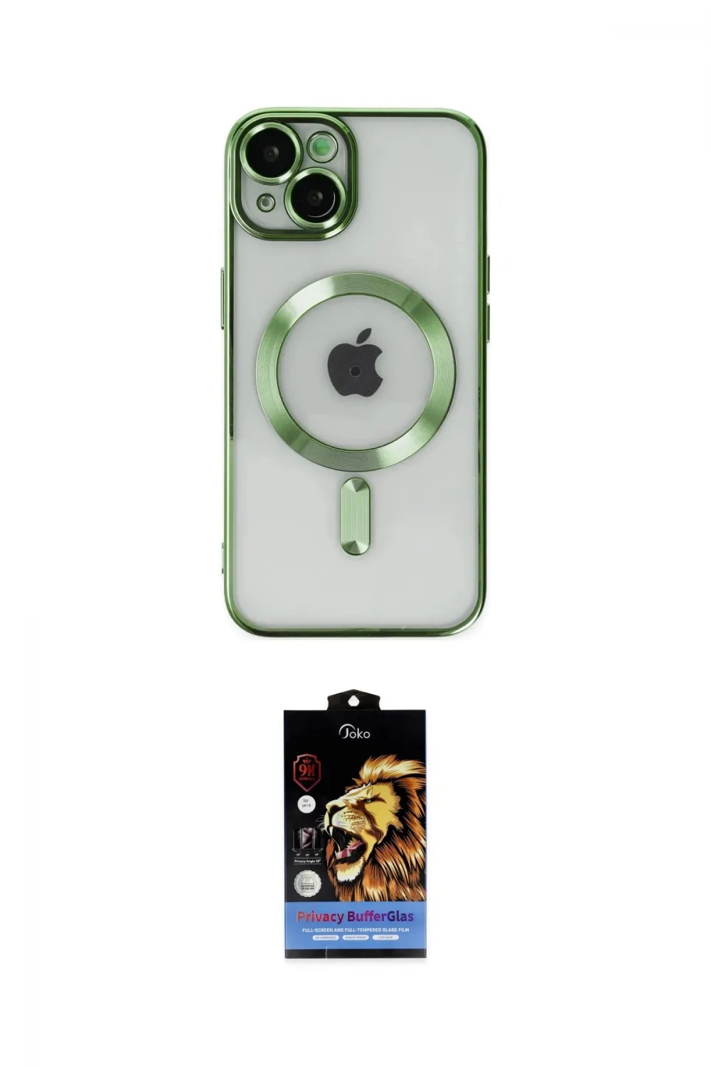 ieg™ iPhone 14 Kılıf Nova Işık Özel Seri - Siyah Buffer Hayalet Cam Ekran Koruyucu