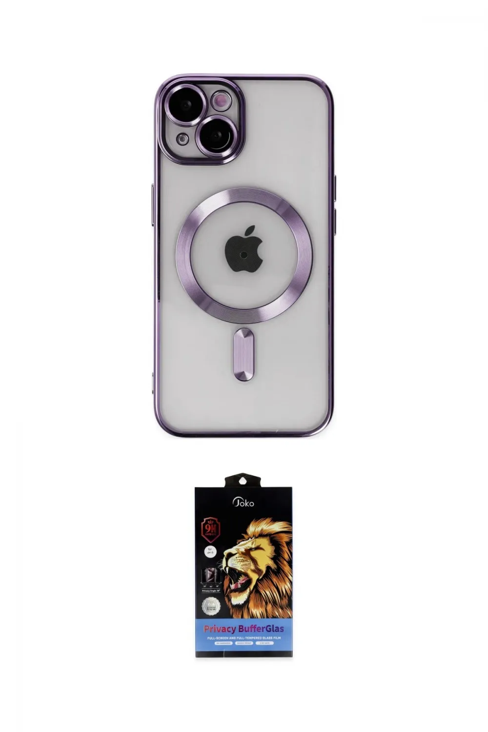 ieg™ iPhone 14 Kılıf Nova Işık Özel Seri - Siyah Buffer Hayalet Cam Ekran Koruyucu