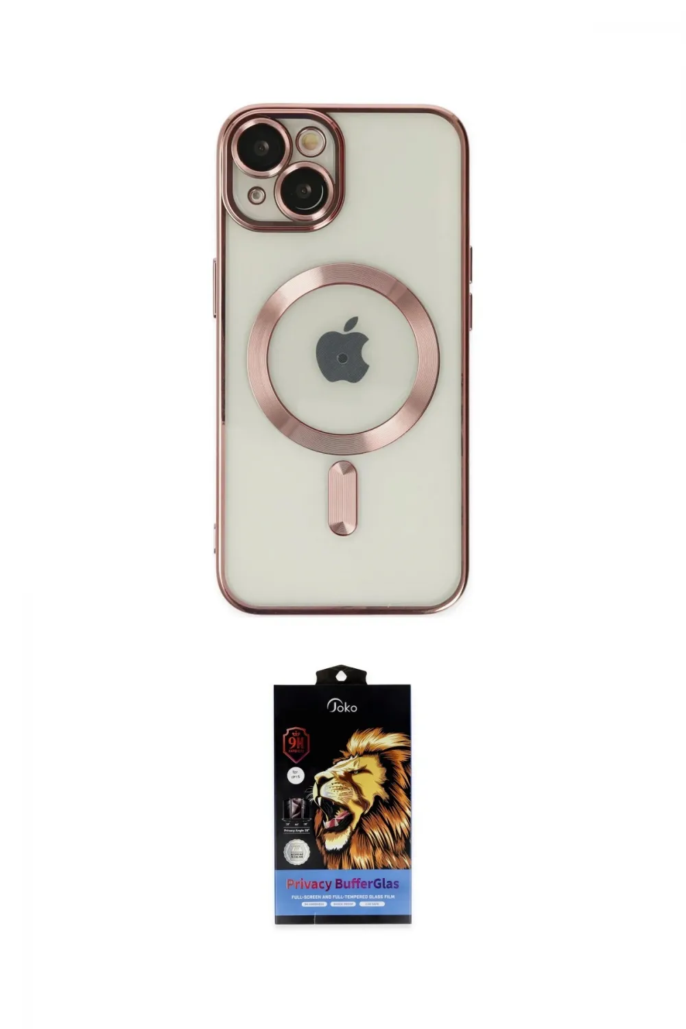 ieg™ iPhone 14 Kılıf Nova Işık Özel Seri - Siyah Buffer Hayalet Cam Ekran Koruyucu