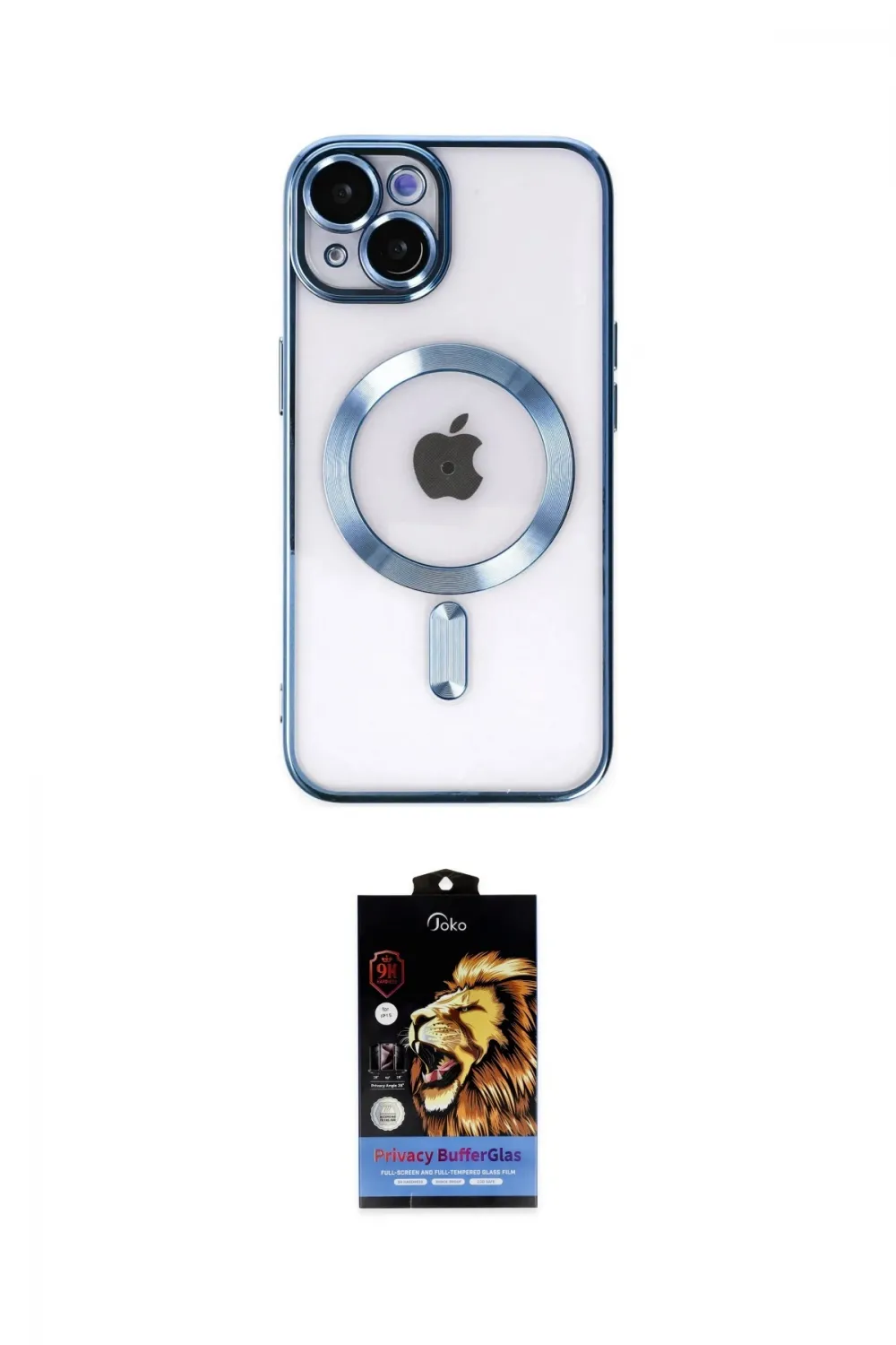 ieg™ iPhone 14 Kılıf Nova Işık Özel Seri - Siyah Buffer Hayalet Cam Ekran Koruyucu