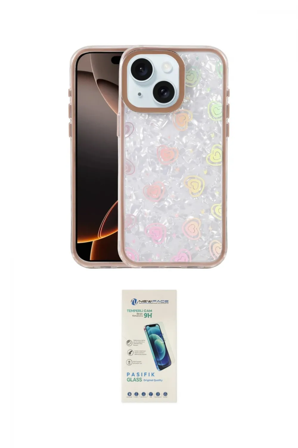 ieg™ iPhone 14 Kılıf Odak Prime - Şeffaf Pasifik Cam Ekran Koruyucu