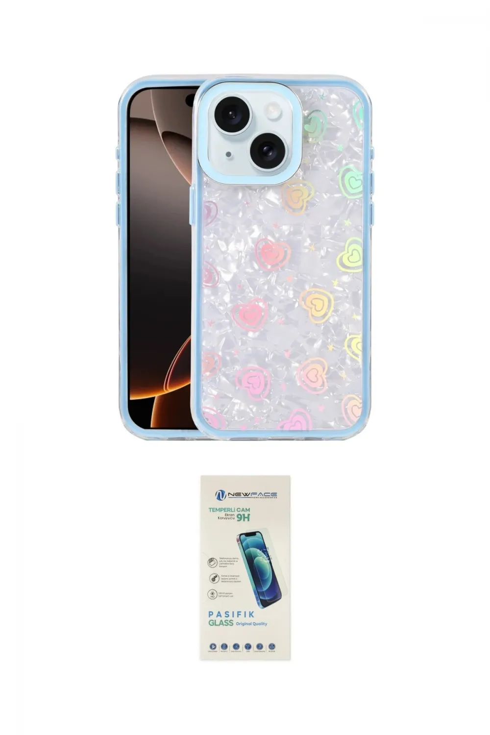 ieg™ iPhone 14 Kılıf Odak Prime - Şeffaf Pasifik Cam Ekran Koruyucu
