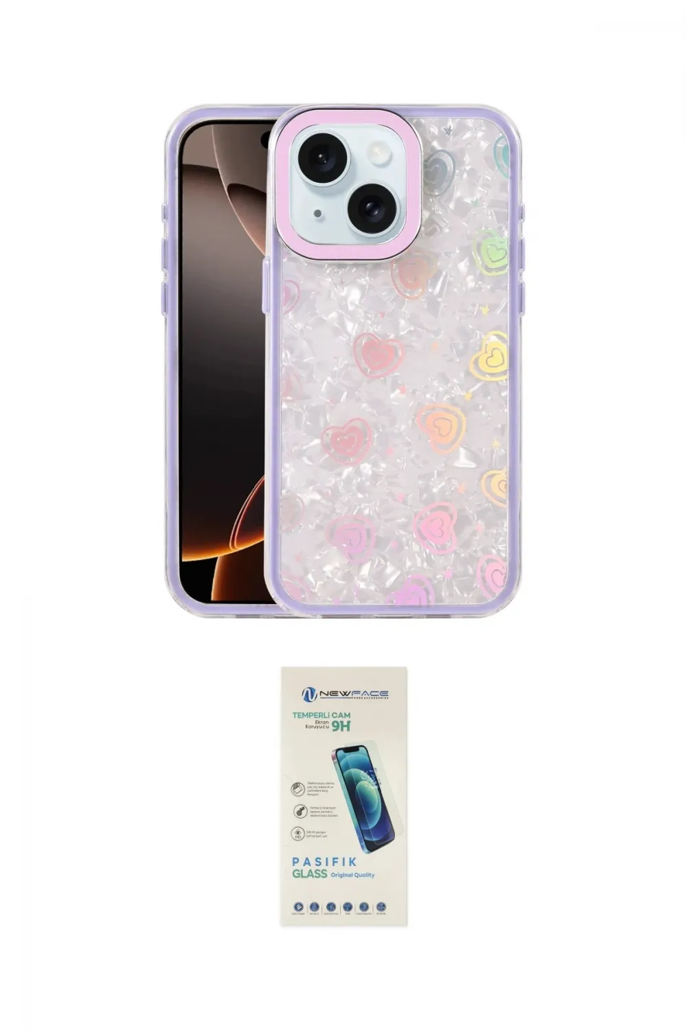 ieg™ iPhone 14 Kılıf Odak Prime - Şeffaf Pasifik Cam Ekran Koruyucu