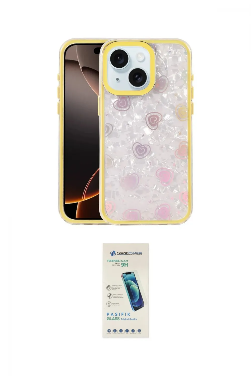 ieg™ iPhone 14 Kılıf Odak Prime - Şeffaf Pasifik Cam Ekran Koruyucu