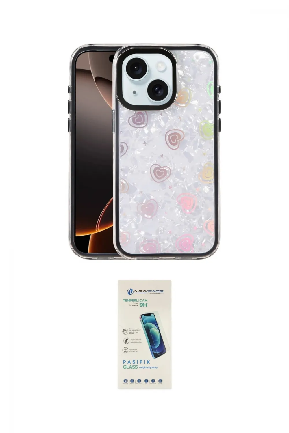 ieg™ iPhone 14 Kılıf Odak Prime - Şeffaf Pasifik Cam Ekran Koruyucu