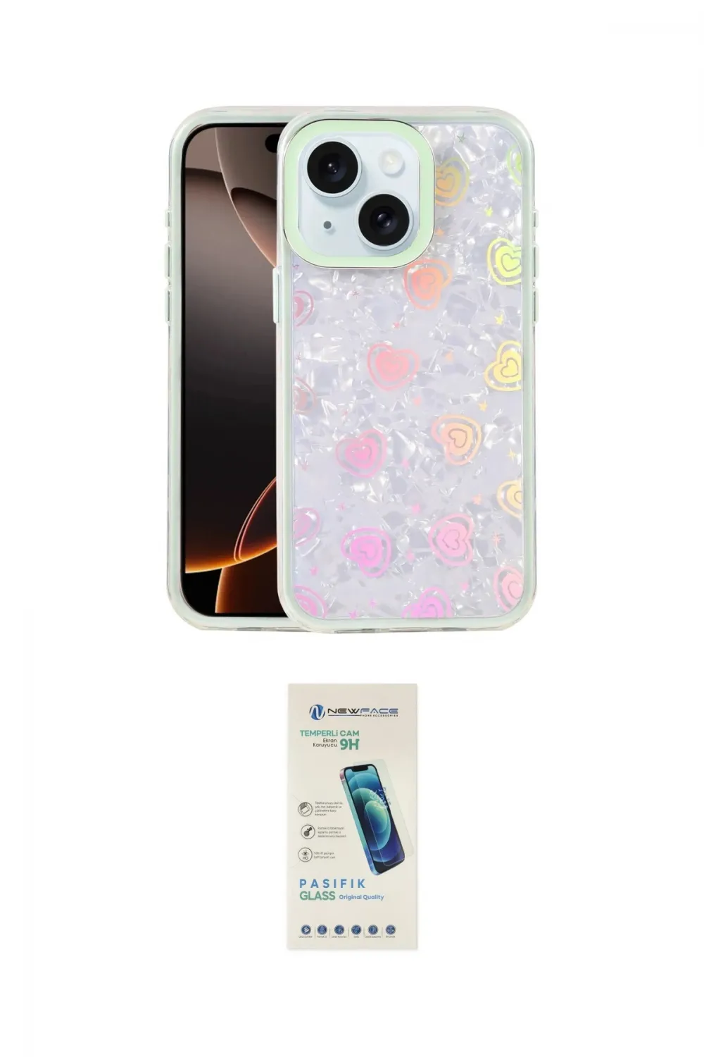 ieg™ iPhone 14 Kılıf Odak Prime - Şeffaf Pasifik Cam Ekran Koruyucu