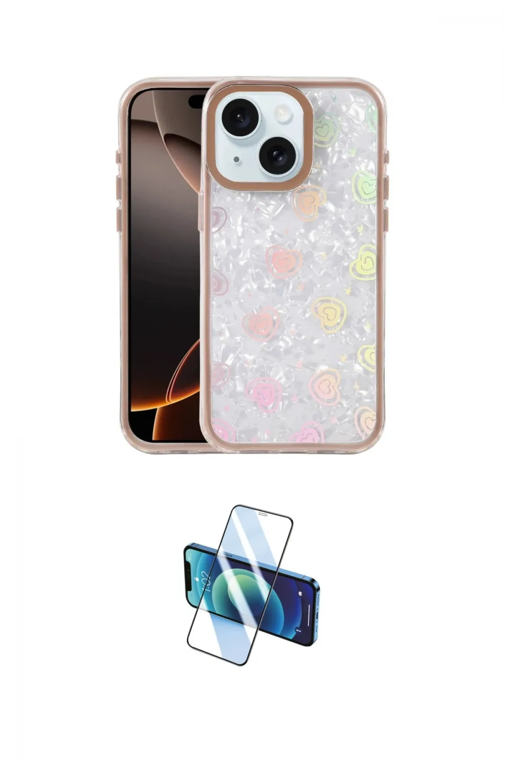 ieg™ iPhone 14 Kılıf Odak Prime - Siyah 3D Antistatik Cam Ekran Koruyucu