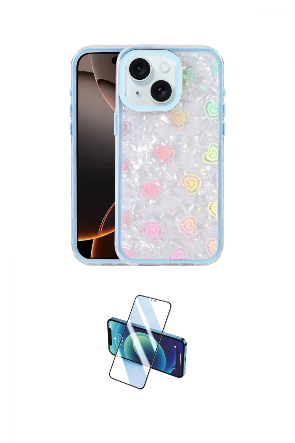 ieg™ iPhone 14 Kılıf Odak Prime - Siyah 3D Antistatik Cam Ekran Koruyucu