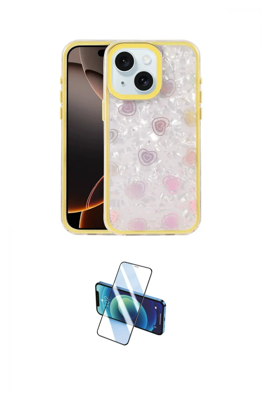 ieg™ iPhone 14 Kılıf Odak Prime - Siyah 3D Antistatik Cam Ekran Koruyucu