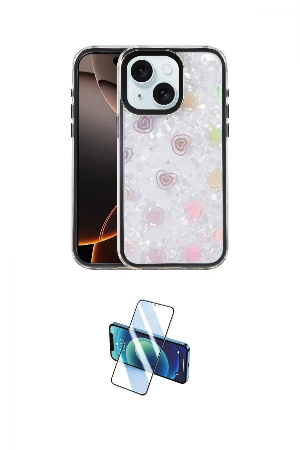 ieg™ iPhone 14 Kılıf Odak Prime - Siyah 3D Antistatik Cam Ekran Koruyucu