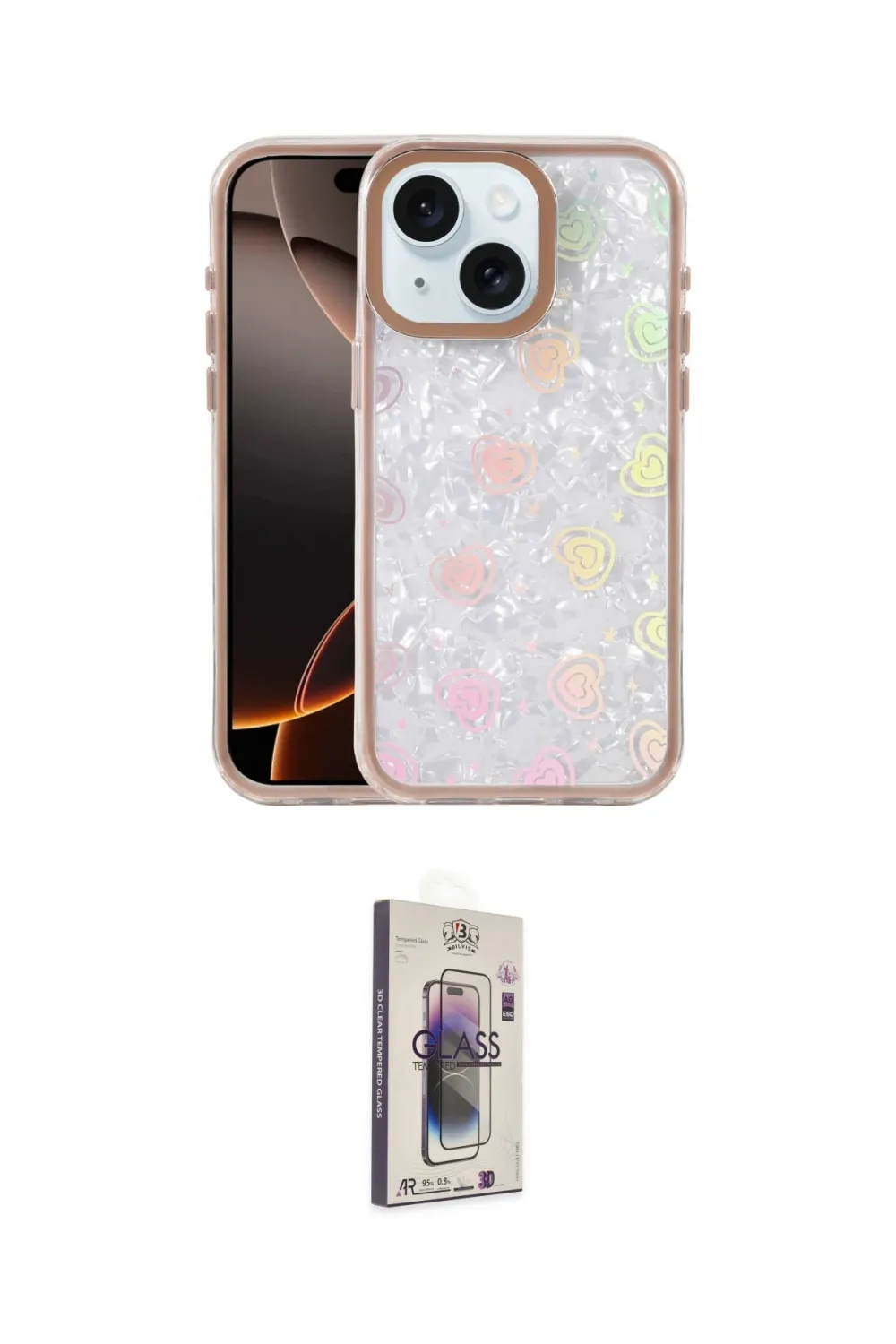 ieg™ iPhone 14 Kılıf Odak Prime - Siyah Bilvis 3D Cam Ekran Koruyucu