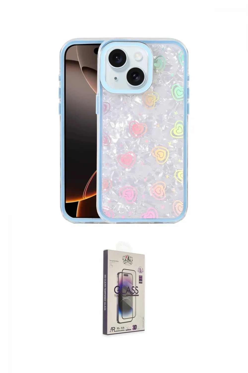 ieg™ iPhone 14 Kılıf Odak Prime - Siyah Bilvis 3D Cam Ekran Koruyucu