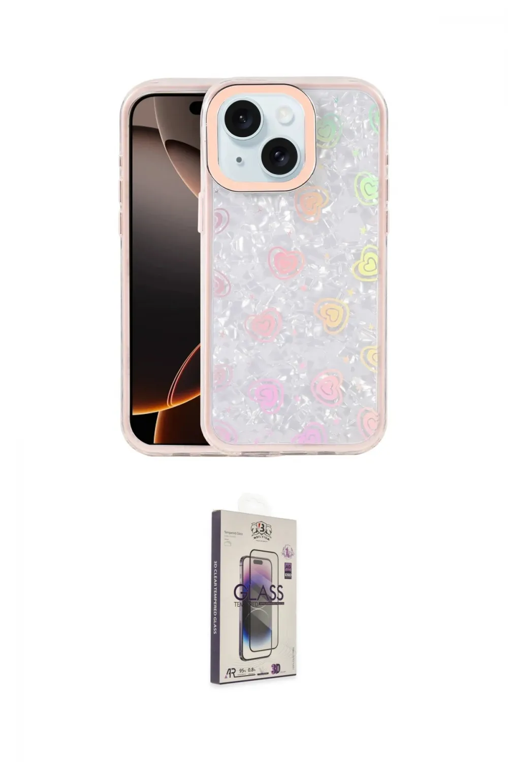 ieg™ iPhone 14 Kılıf Odak Prime - Siyah Bilvis 3D Cam Ekran Koruyucu