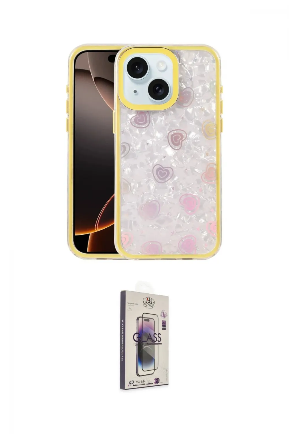 ieg™ iPhone 14 Kılıf Odak Prime - Siyah Bilvis 3D Cam Ekran Koruyucu