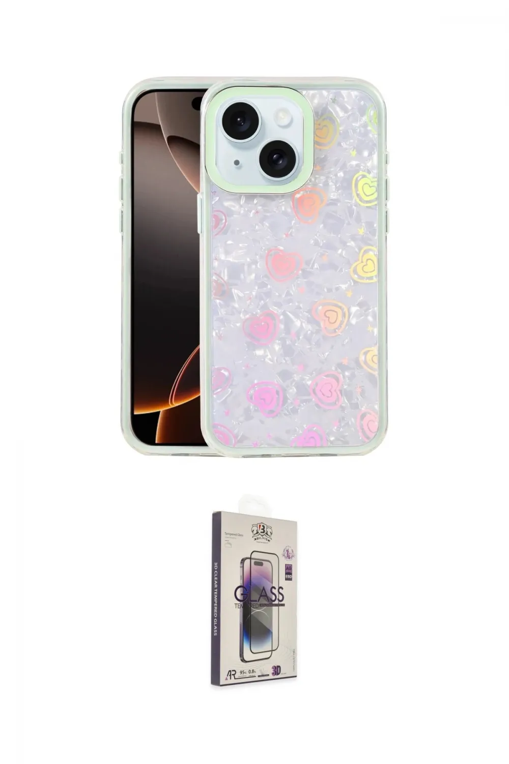 ieg™ iPhone 14 Kılıf Odak Prime - Siyah Bilvis 3D Cam Ekran Koruyucu