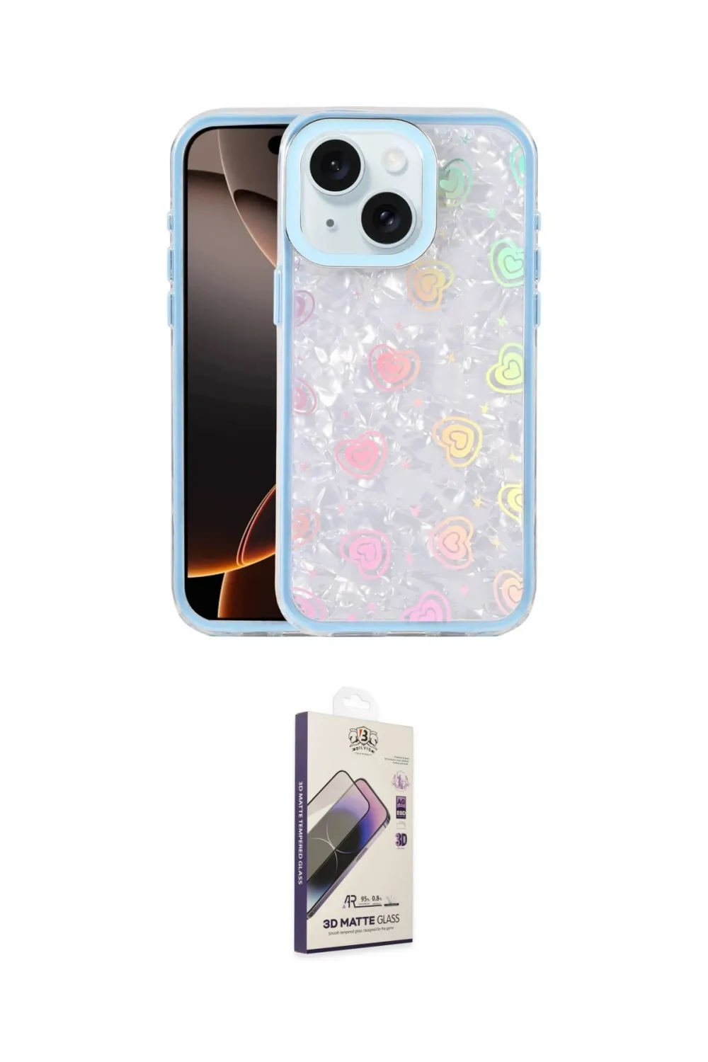 ieg™ iPhone 14 Kılıf Odak Prime - Siyah Bilvis 3D Mat Cam Ekran Koruyucu