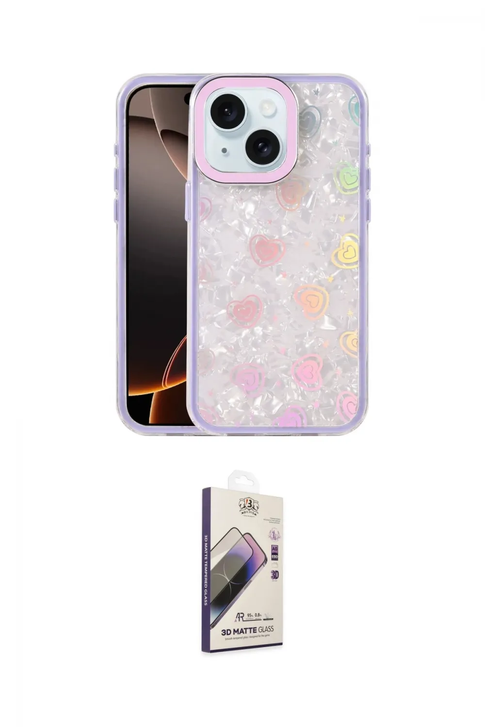 ieg™ iPhone 14 Kılıf Odak Prime - Siyah Bilvis 3D Mat Cam Ekran Koruyucu