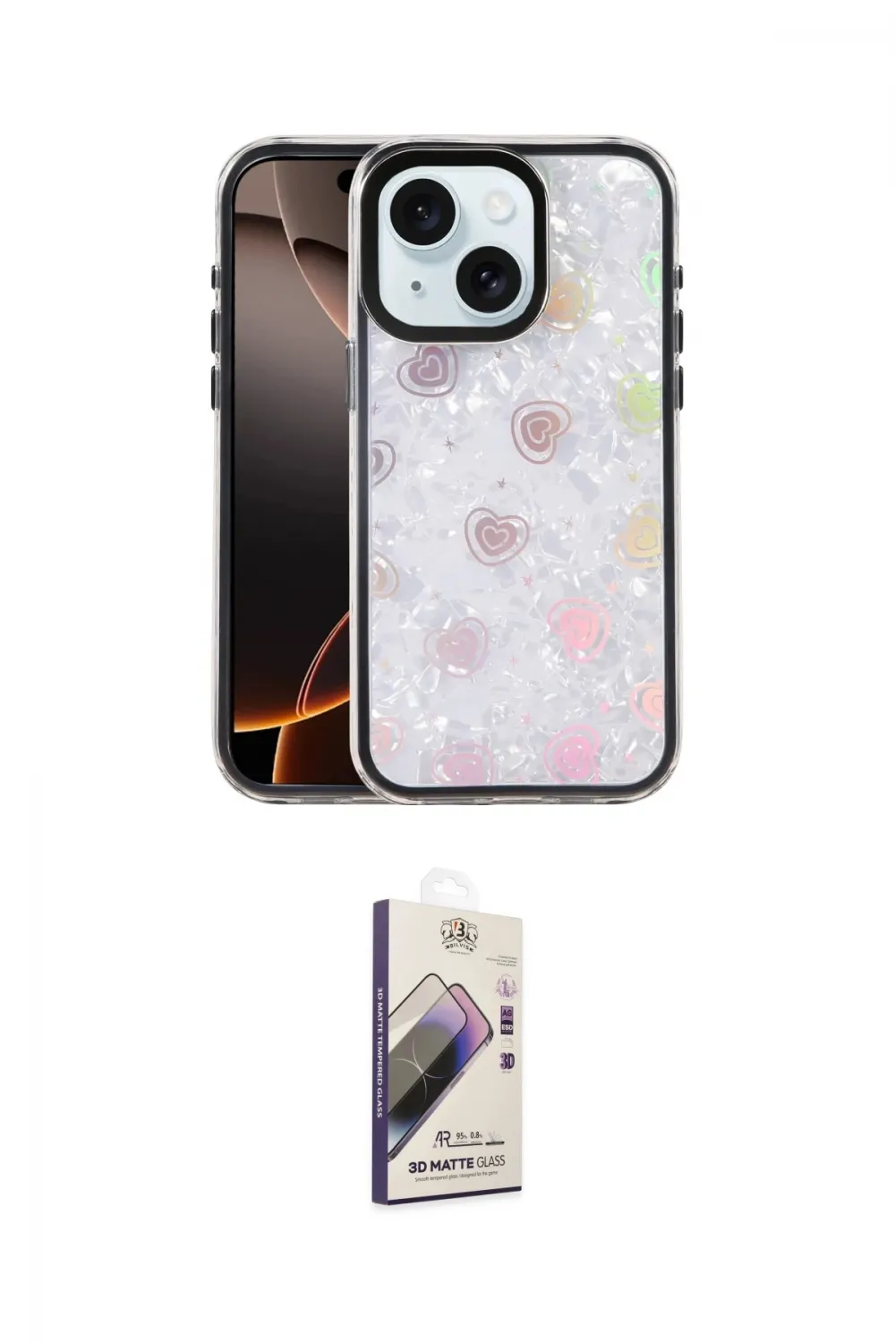 ieg™ iPhone 14 Kılıf Odak Prime - Siyah Bilvis 3D Mat Cam Ekran Koruyucu