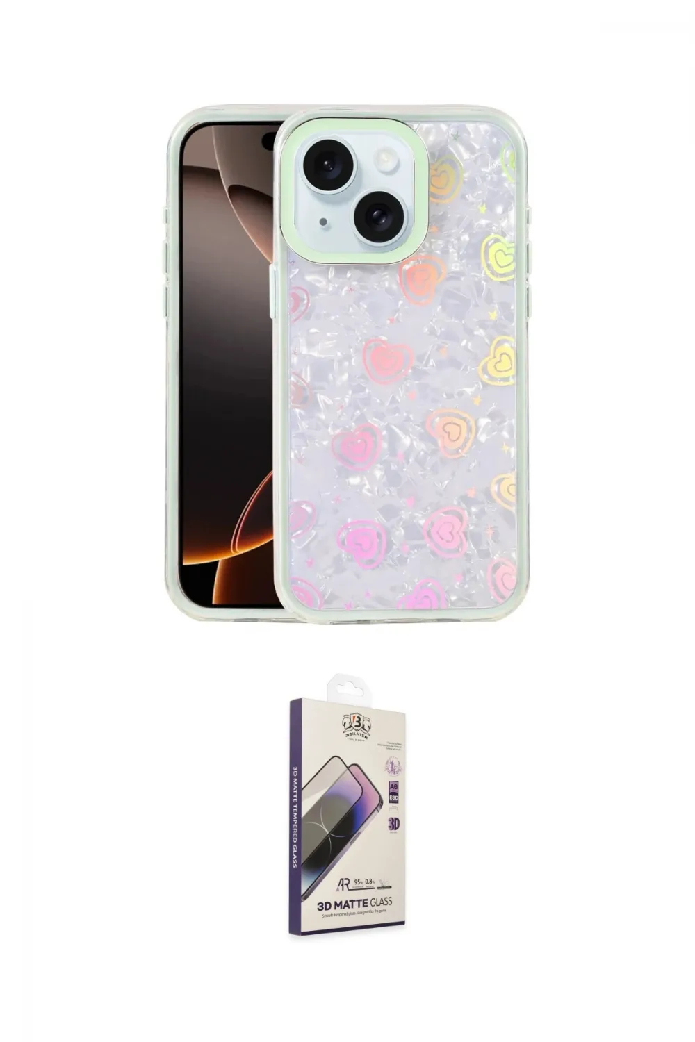 ieg™ iPhone 14 Kılıf Odak Prime - Siyah Bilvis 3D Mat Cam Ekran Koruyucu