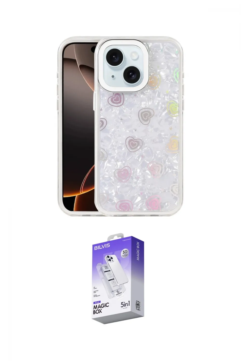ieg™ iPhone 14 Kılıf Odak Prime - Siyah Bilvis 5in1 3D Magic Cam Ekran Koruyucu