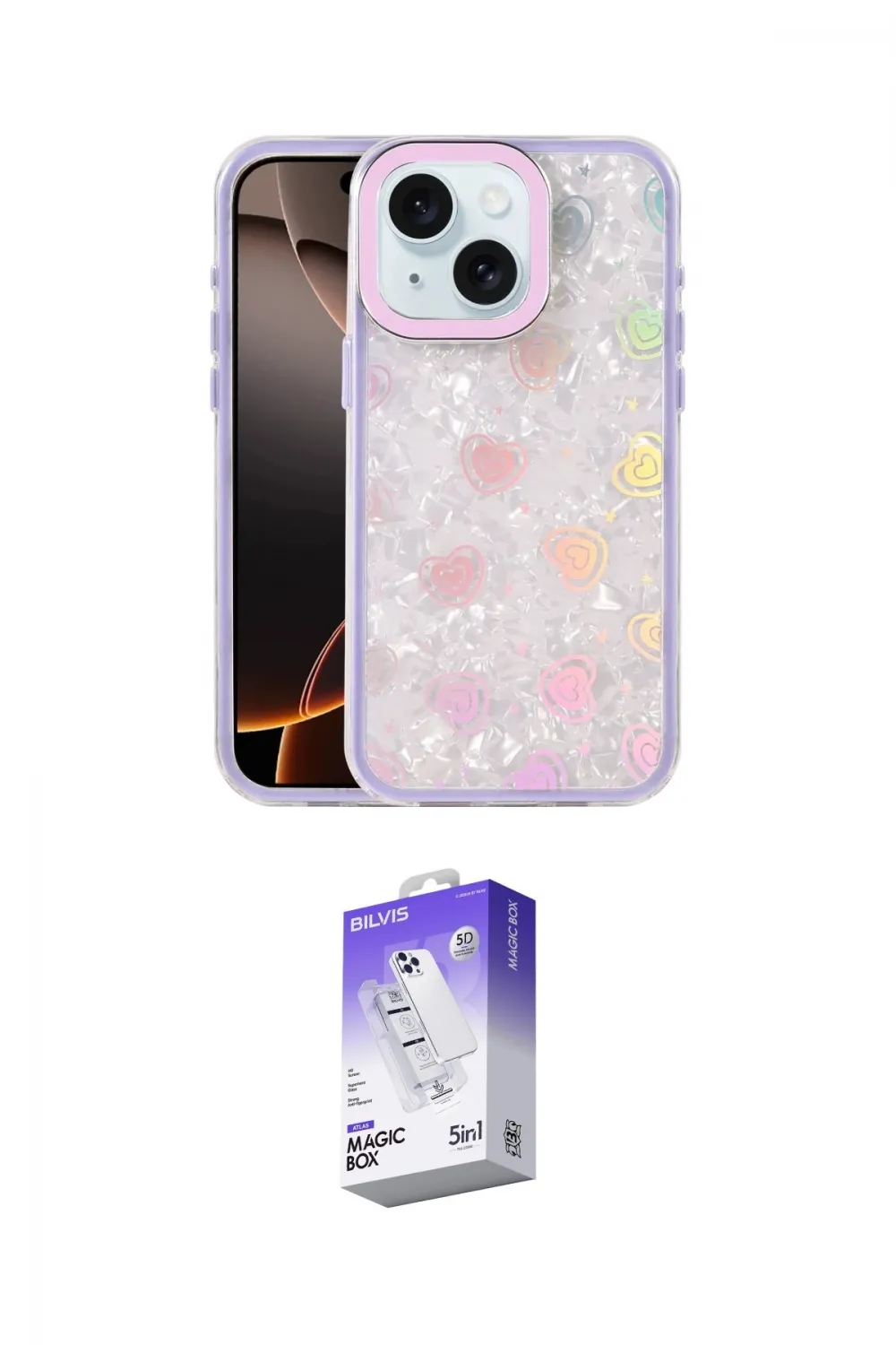 ieg™ iPhone 14 Kılıf Odak Prime - Siyah Bilvis 5in1 3D Magic Cam Ekran Koruyucu