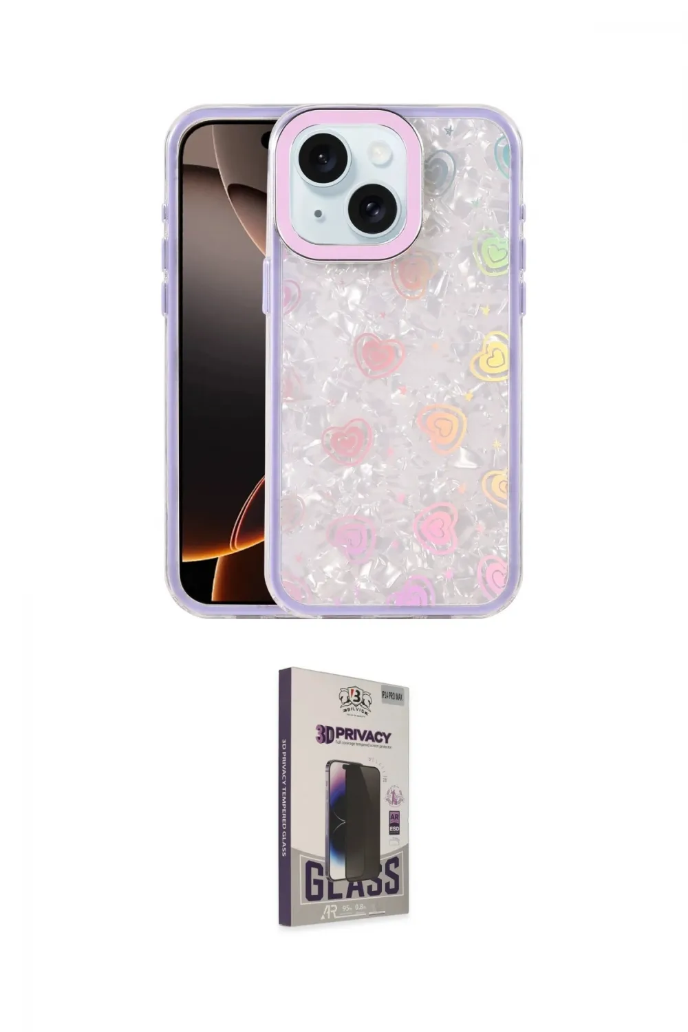 ieg™ iPhone 14 Kılıf Odak Prime - Siyah Bilvis Hayalet Cam Ekran Koruyucu