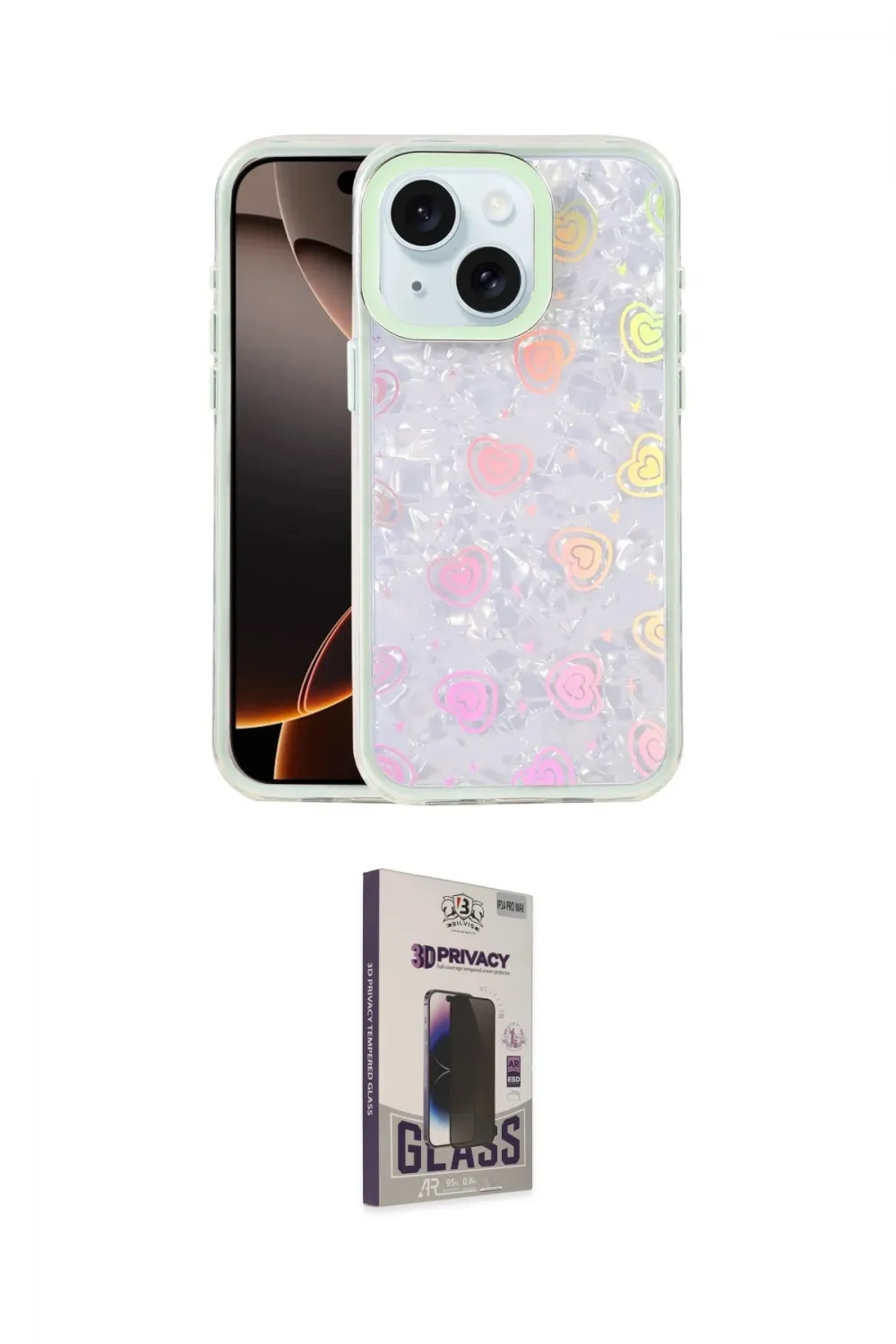 ieg™ iPhone 14 Kılıf Odak Prime - Siyah Bilvis Hayalet Cam Ekran Koruyucu