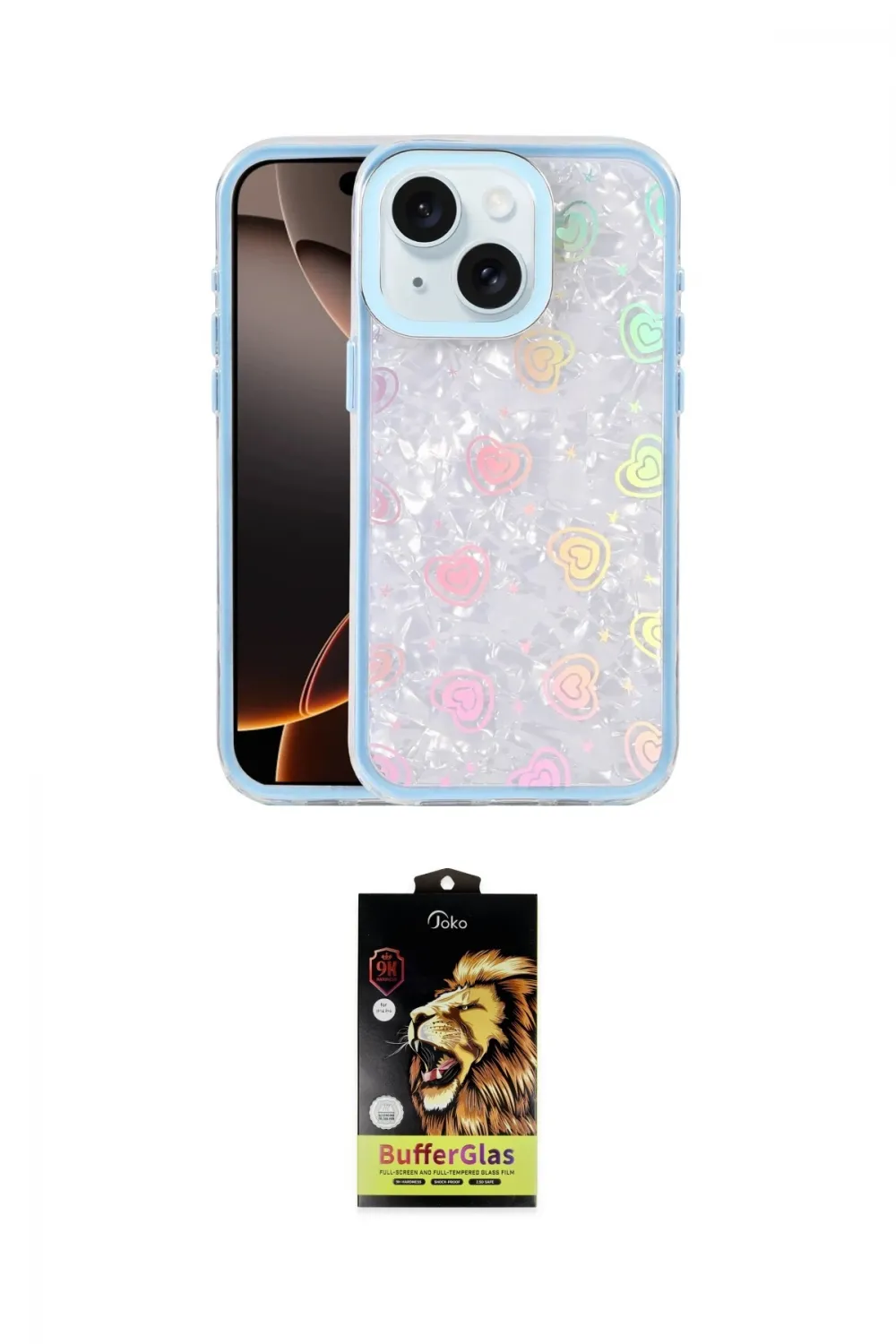 ieg™ iPhone 14 Kılıf Odak Prime - Siyah Buffer Cam Ekran Koruyucu