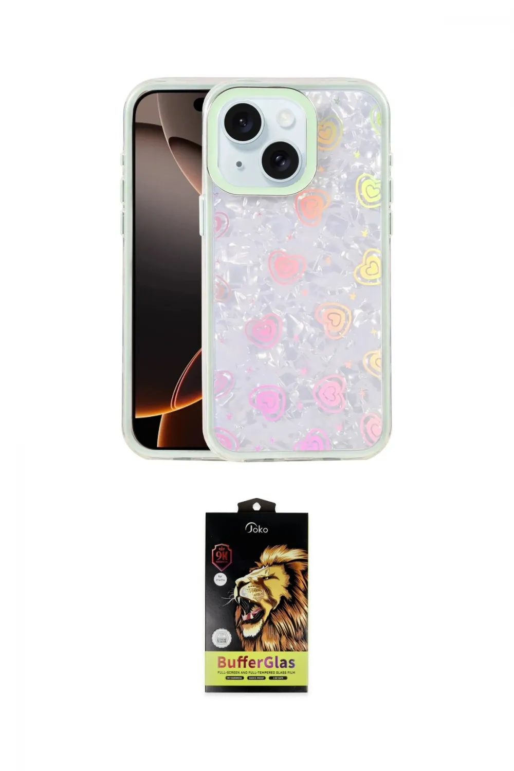 ieg™ iPhone 14 Kılıf Odak Prime - Siyah Buffer Cam Ekran Koruyucu