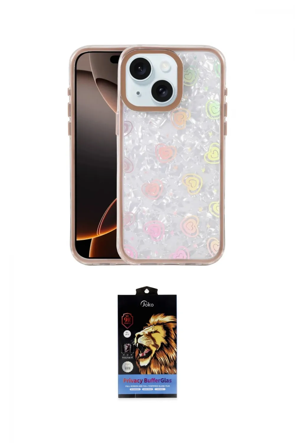 ieg™ iPhone 14 Kılıf Odak Prime - Siyah Buffer Hayalet Cam Ekran Koruyucu