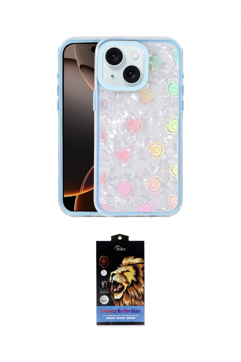 ieg™ iPhone 14 Kılıf Odak Prime - Siyah Buffer Hayalet Cam Ekran Koruyucu