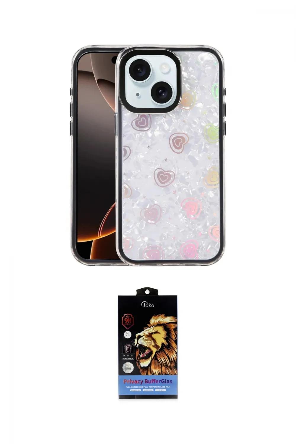 ieg™ iPhone 14 Kılıf Odak Prime - Siyah Buffer Hayalet Cam Ekran Koruyucu