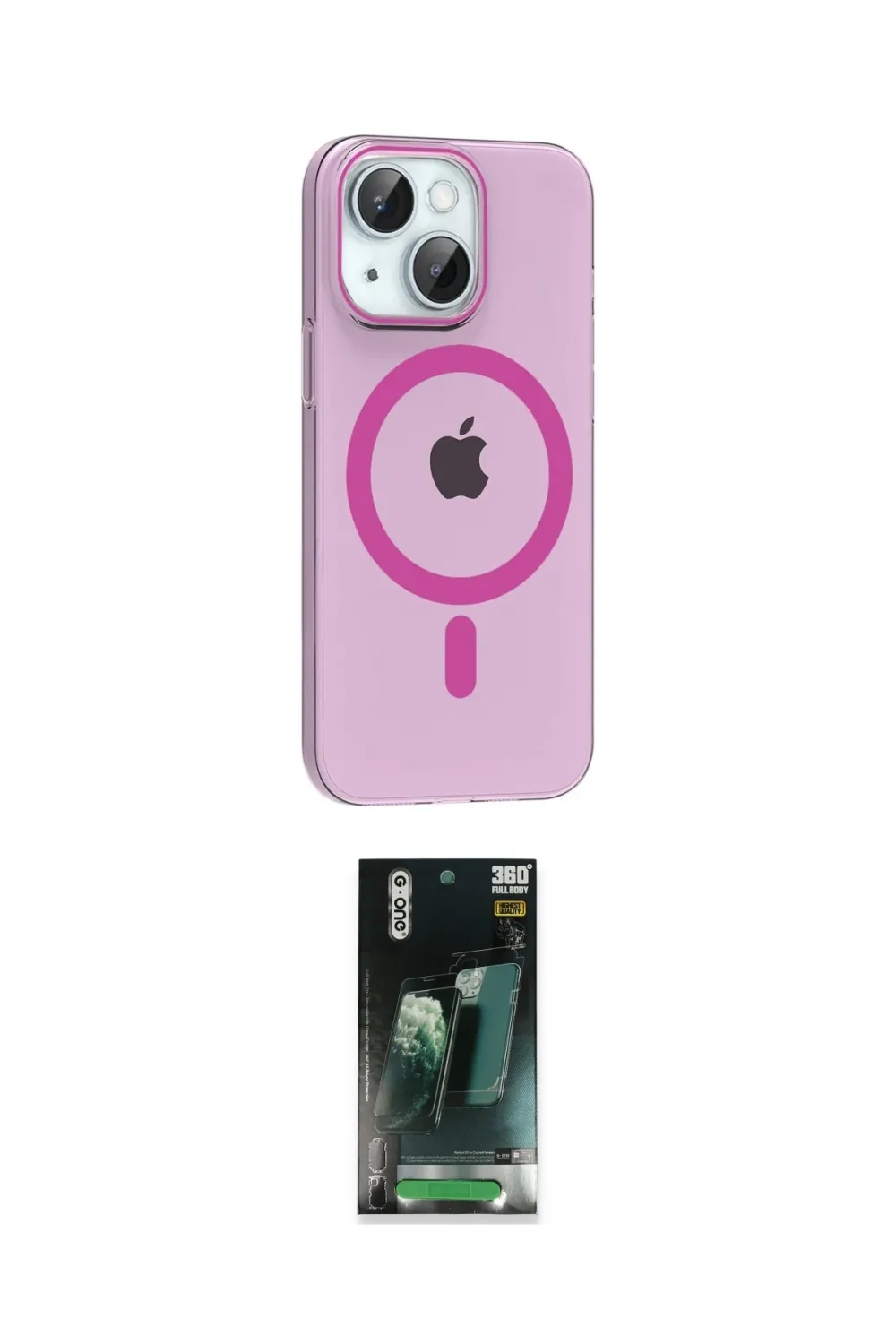 ieg™ iPhone 14 Kılıf Pusula Form Özel Seri - Şeffaf 360 Full Body Arka Koruyucu