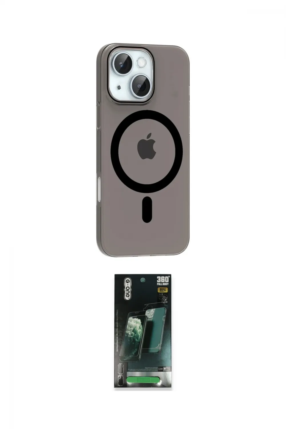 ieg™ iPhone 14 Kılıf Pusula Form Özel Seri - Şeffaf 360 Full Body Arka Koruyucu