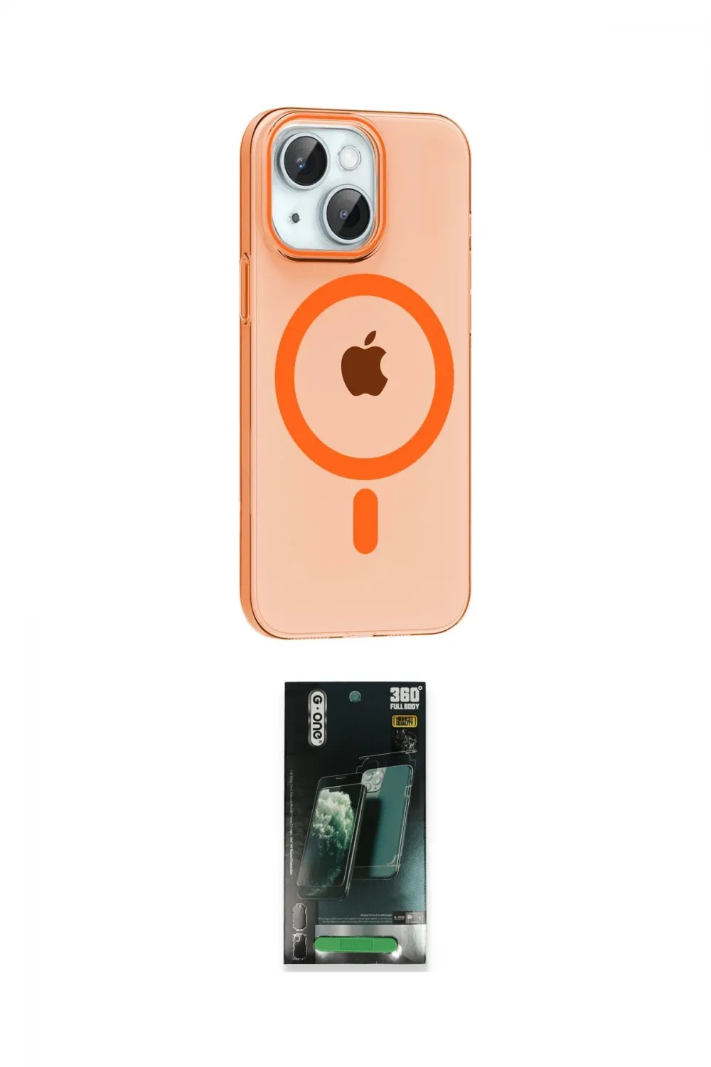 ieg™ iPhone 14 Kılıf Pusula Form Özel Seri - Şeffaf 360 Full Body Arka Koruyucu