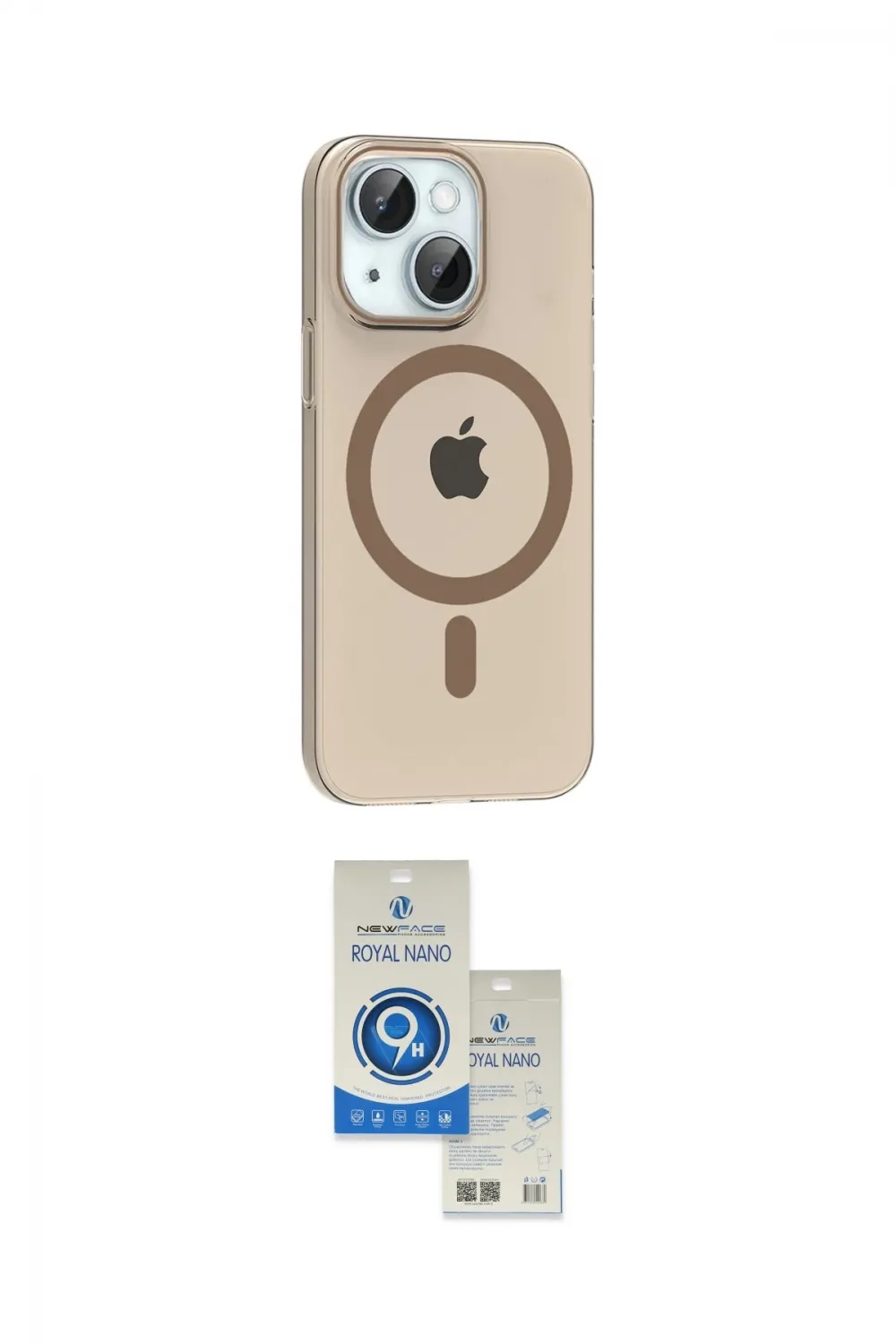 ieg™ iPhone 14 Kılıf Pusula Form Özel Seri - Şeffaf Royal Nano Ekran Koruyucu